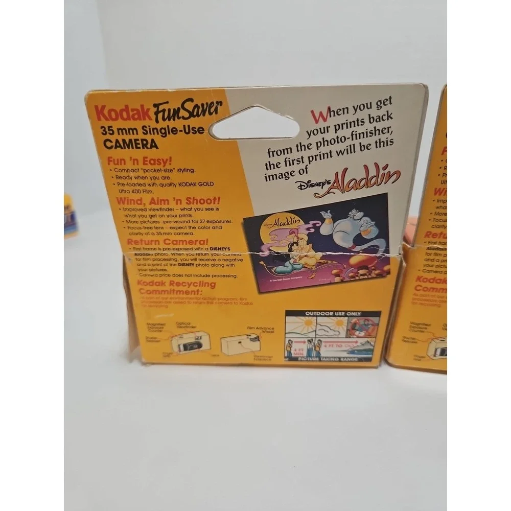 Disney Aladdin Kodak‎ FunSaver 35mm Film Camera 27 Exp Gold Ultra 400 06/1995